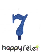 Bougie chiffre bleue à paillettes de 9,5 cm, image 8