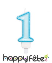 Bougie chiffre bleue pour anniversaire de 8,5 cm, image 2