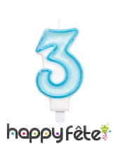 Bougie chiffre bleue pour anniversaire de 8,5 cm, image 4