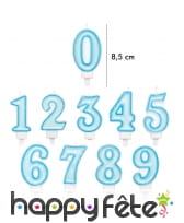 Bougie chiffre bleue pour anniversaire de 8,5 cm