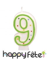 Bougie chiffre d'anniversaire à pois, image 9