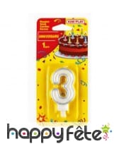 Bougie chiffre d'anniversaire avec bobèche, image 3