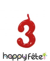 Bougie chiffre d'anniversaire rouge 5cm, image 4