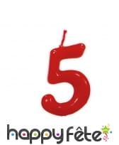 Bougie chiffre d'anniversaire rouge 5cm, image 6