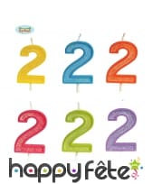 Bougie chiffre de 4cm couleurs assorties, image 3