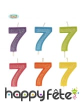 Bougie chiffre de 4cm couleurs assorties, image 8