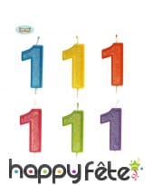 Bougie chiffre de 4cm couleurs assorties, image 2
