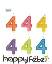 Bougie chiffre de 4cm couleurs assorties, image 5