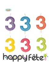 Bougie chiffre de 4cm couleurs assorties, image 4