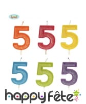 Bougie chiffre de 4cm couleurs assorties, image 6