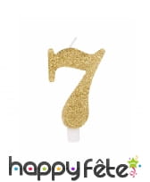 Bougie chiffre dorée à paillettes de 9,5cm, image 8