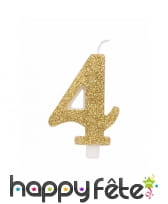 Bougie chiffre dorée à paillettes de 9,5cm, image 5