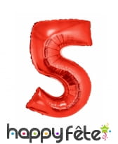 Ballon chiffre géant rouge de 102cm, image 7