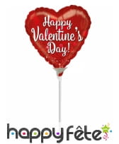 Ballon coeur happy Valentine's day rouge de 23 cm