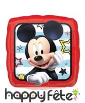 Ballon carr&eacute; Mickey Mouse rouge de 40 cm