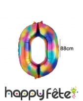Ballon chiffre multicolore en aluminium, 88cm, image 1