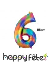 Ballon chiffre multicolore en aluminium, 88cm, image 7