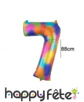 Ballon chiffre multicolore en aluminium, 88cm, image 8