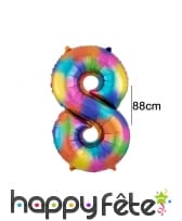 Ballon chiffre multicolore en aluminium, 88cm, image 9