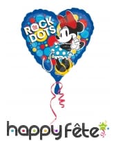 Ballon coeur Minnie the rock dots bleu, 43 cm