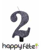 Bougie chiffre noire à paillettes de 9,5 cm, image 3