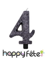 Bougie chiffre noire à paillettes de 9,5 cm, image 5