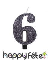 Bougie chiffre noire à paillettes de 9,5 cm, image 7
