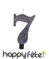 Bougie chiffre noire à paillettes de 9,5 cm, image 8