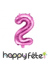 Ballon chiffre rose de 35 cm, image 3