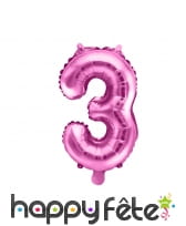 Ballon chiffre rose de 35 cm, image 4