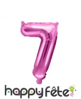 Ballon chiffre rose de 35 cm, image 8