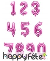 Ballon chiffre rose de 35 cm