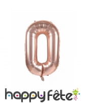 Ballon chiffre rose métallisé, 36 cm, image 1