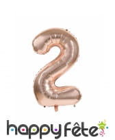 Ballon chiffre rose métallisé, 36 cm, image 3