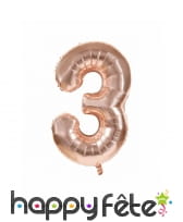 Ballon chiffre rose métallisé, 36 cm, image 4