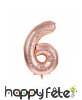Ballon chiffre rose métallisé, 36 cm, image 7