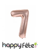 Ballon chiffre rose métallisé, 36 cm, image 8