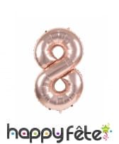 Ballon chiffre rose métallisé, 36 cm, image 9