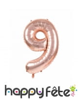 Ballon chiffre rose métallisé, 36 cm, image 10
