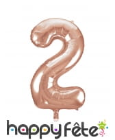 Ballon chiffre rose métallisé de 86cm, image 3
