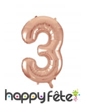 Ballon chiffre rose métallisé de 86cm, image 4