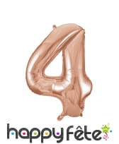 Ballon chiffre rose métallisé de 86cm, image 5