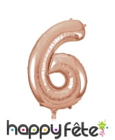 Ballon chiffre rose métallisé de 86cm, image 7