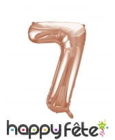 Ballon chiffre rose métallisé de 86cm, image 8