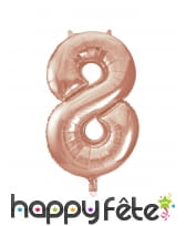 Ballon chiffre rose métallisé de 86cm, image 9