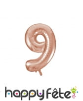 Ballon chiffre rose métallisé de 86cm, image 10