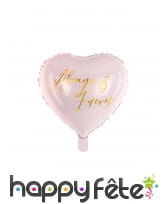 Ballon coeur rose always & forever de 45 cm