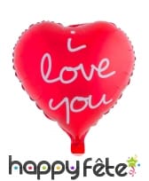 Ballon coeur rouge I love you de 52cm