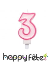 Bougie chiffre rose de 8,5 cm, image 4