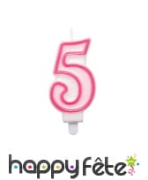 Bougie chiffre rose de 8,5 cm, image 6